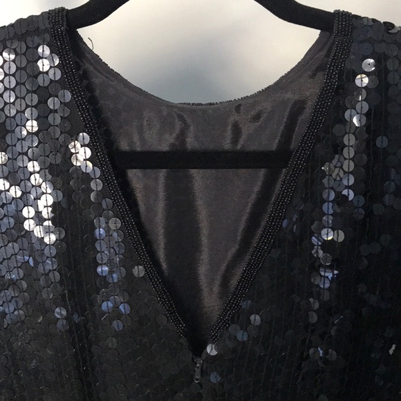 Leslie Fay Evening black sequin dress - Picture 3 of 6
